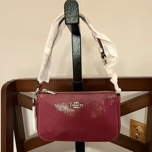 Coach Nolita 19 Maroon Patent Leather Wristlet/Mini Bag